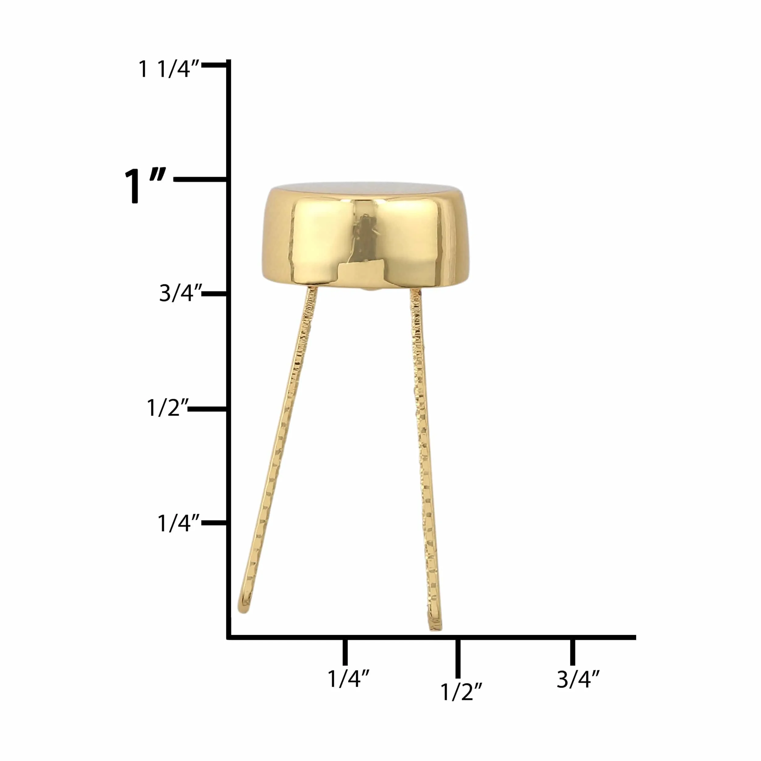 12mm Shiny Gold, Stud, Zinc Alloy-5pk, #P-2779-GOLD