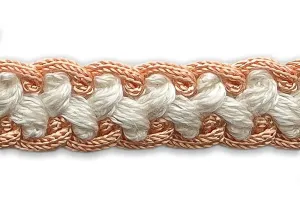 5/8" Peaches in the Snow Braided Trim (Made in France)