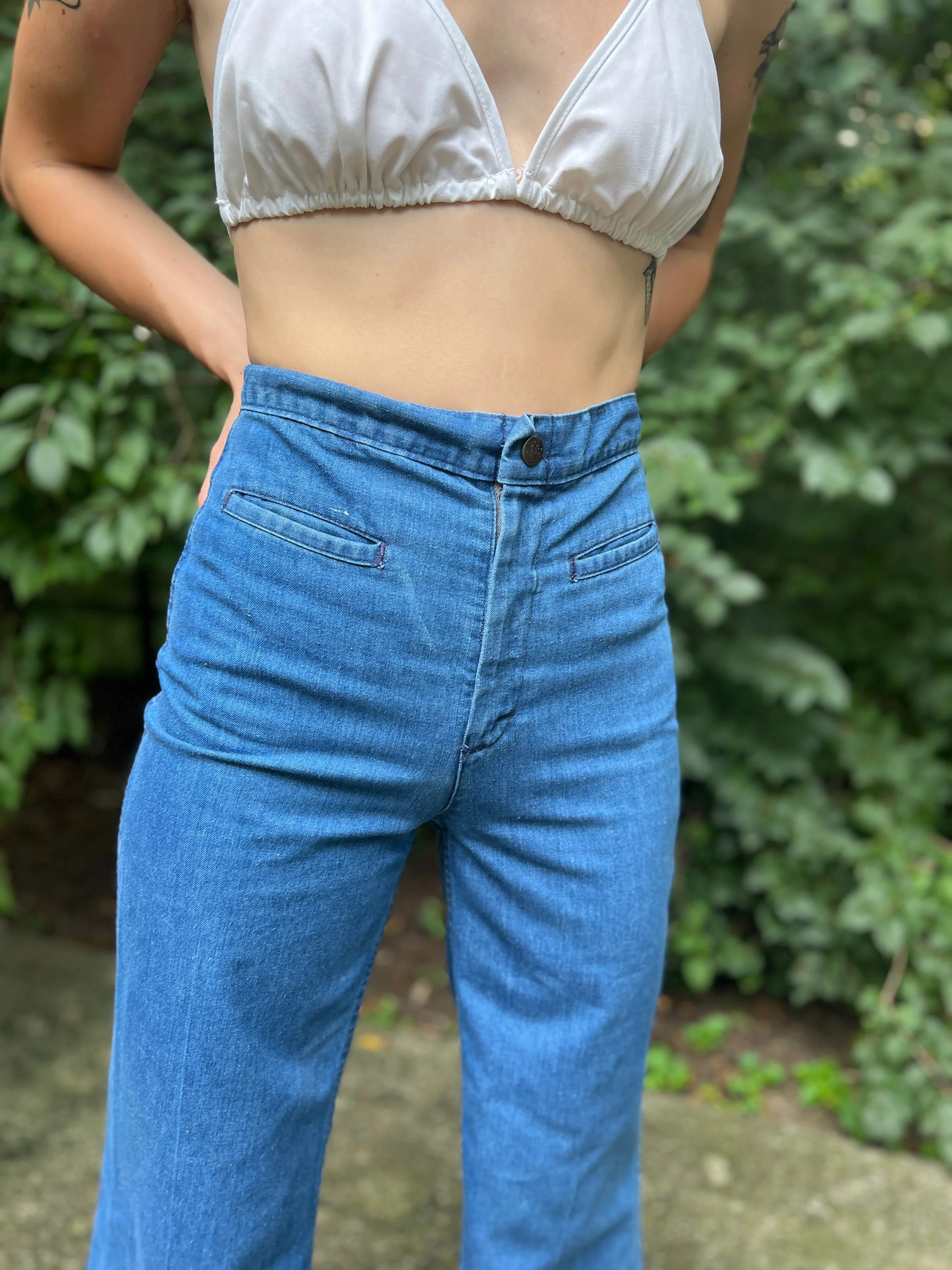 70s High Waisted Denim Jeans, Landlubbers