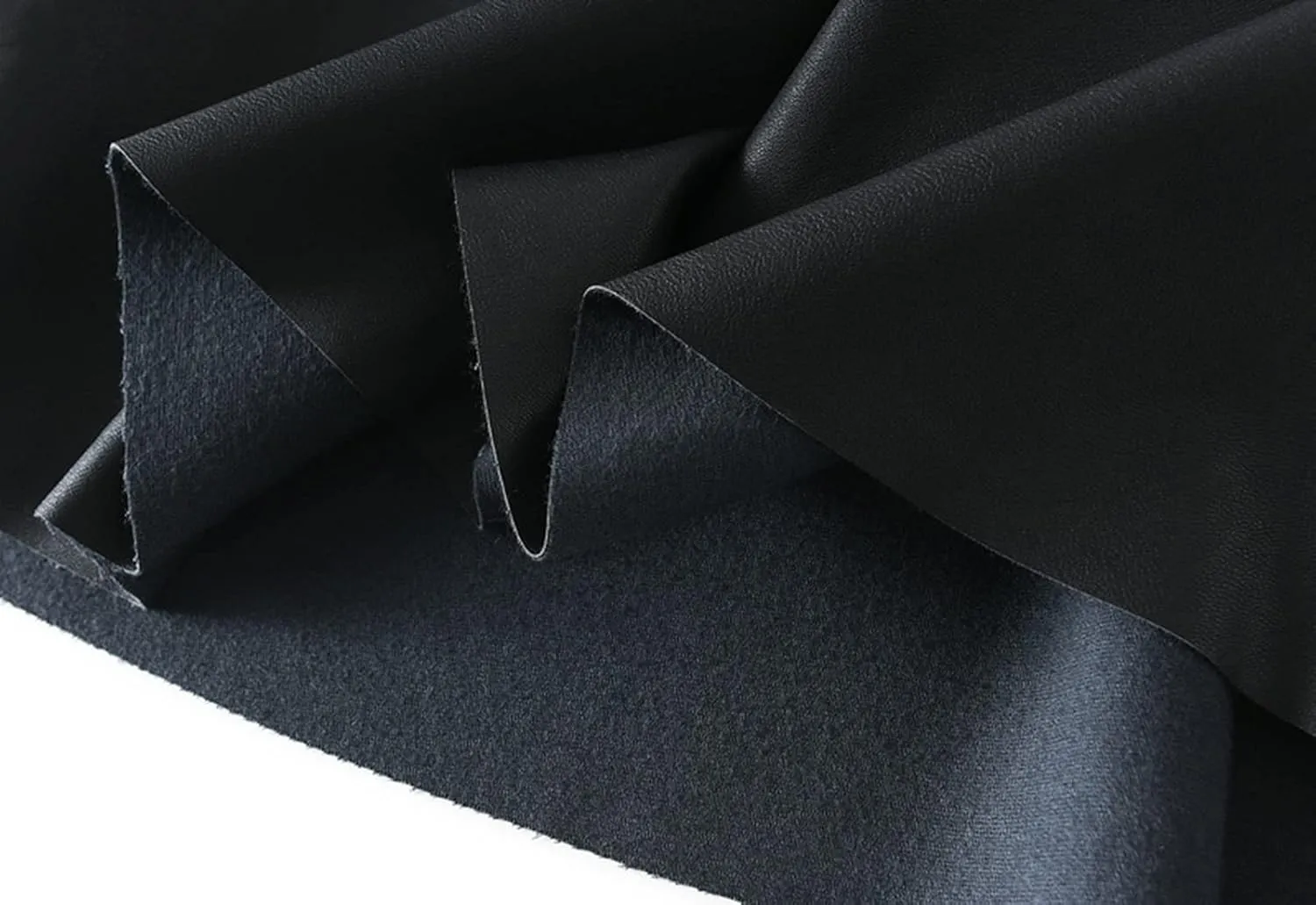A-line Midi Pleated Skirts Faux Leather Flare Skirt with Pockets