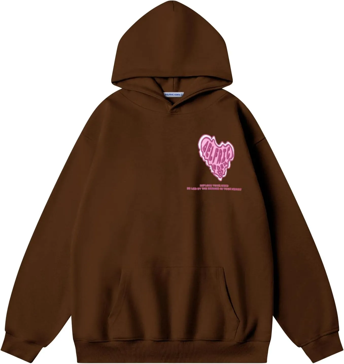 Aelfric Eden Graphic Hoodie Womens Oversized Hoodies Y2k Cute Heart Print Sweatshirt Streetwear Hooded Pullover