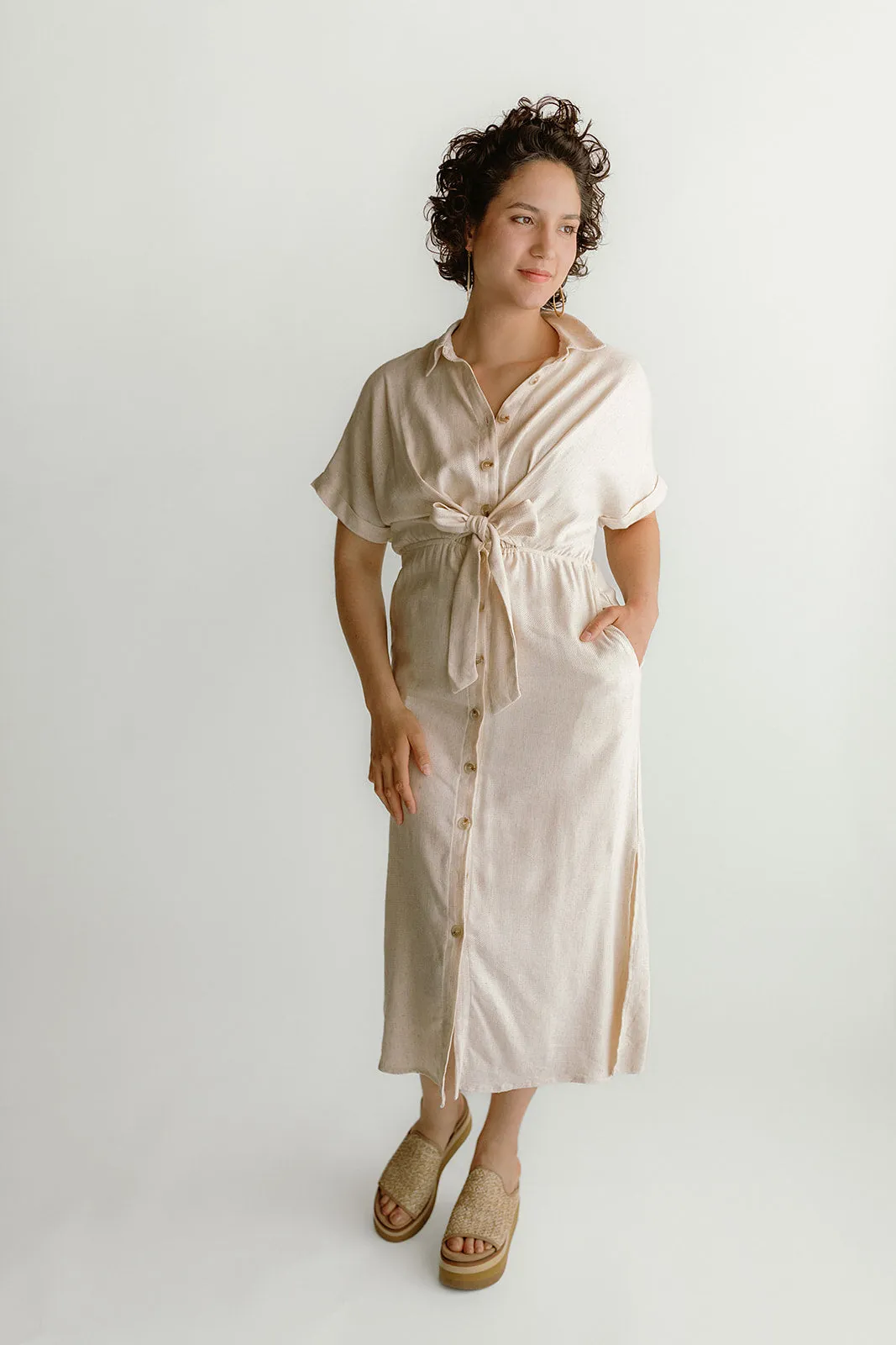 Alienor Beige Woven Dress