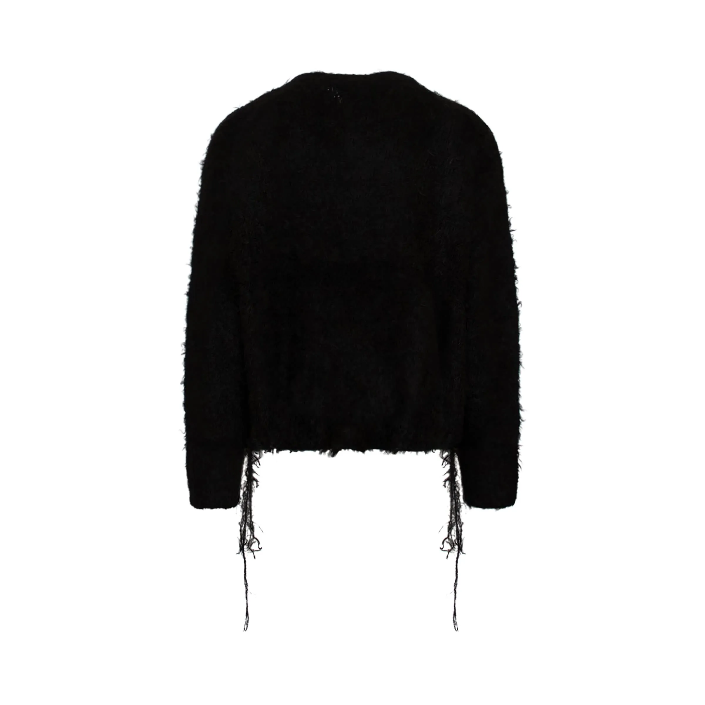 Alpaca Fur Cut Off Knit Sweater in Alpaca