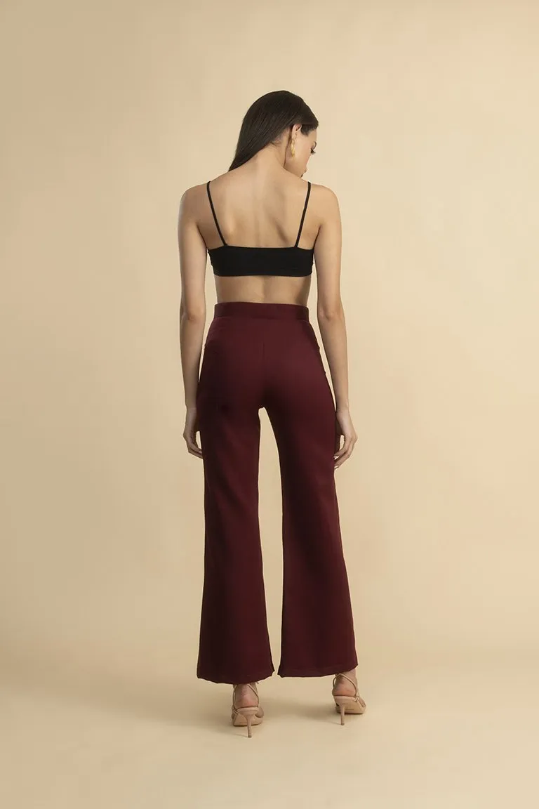 Anchor Stitching Wine Pants