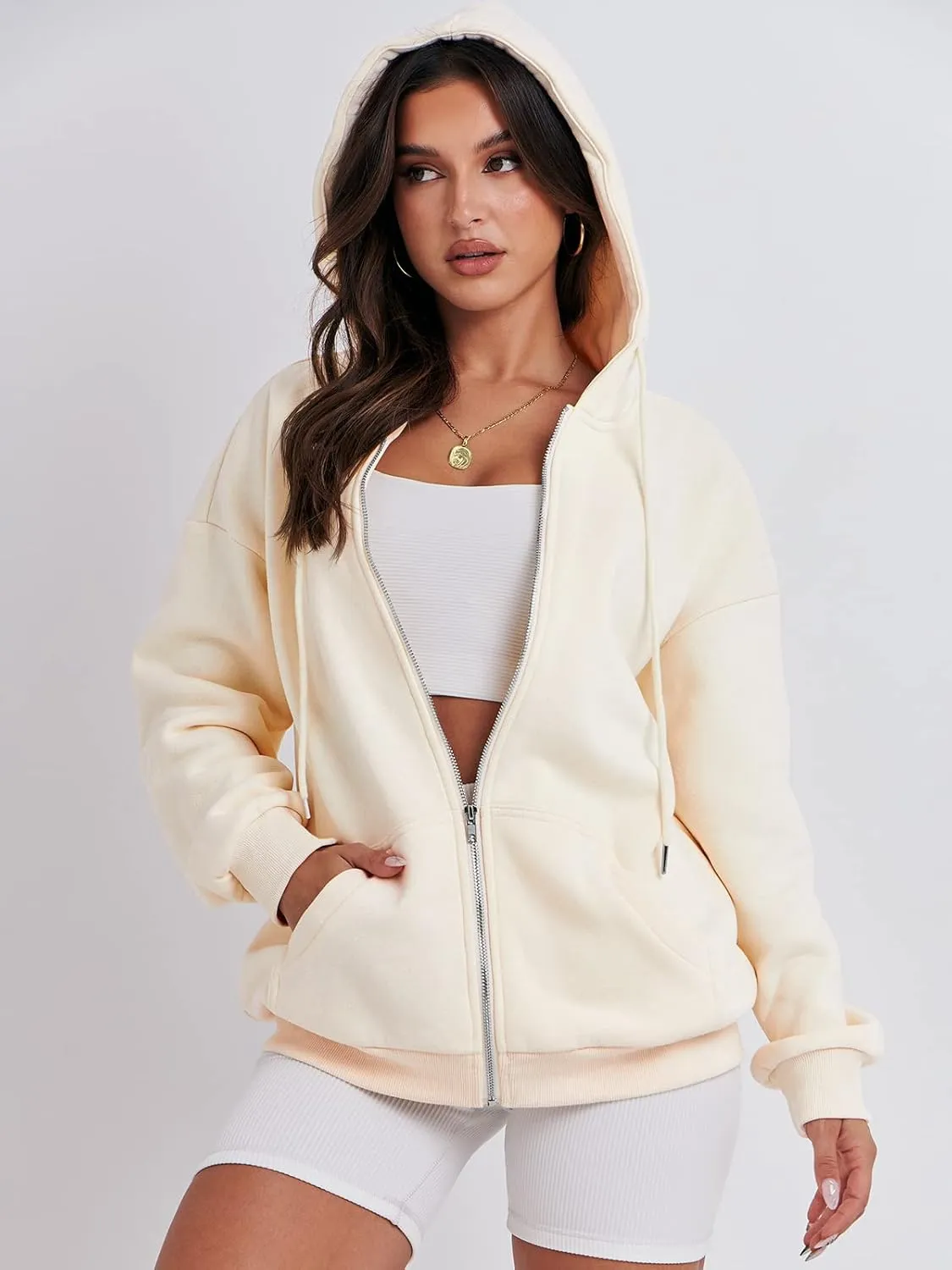 ANRABESS Womens Zip Up Hoodies Long Sleeve Oversized Sweatshirts Fleece Y2K Jacket Pockets 2025 Fall Outfits Fashion Clothes