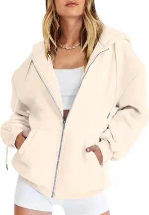 ANRABESS Womens Zip Up Hoodies Long Sleeve Oversized Sweatshirts Fleece Y2K Jacket Pockets 2025 Fall Outfits Fashion Clothes