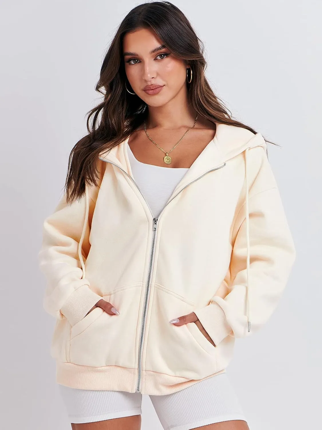 ANRABESS Womens Zip Up Hoodies Long Sleeve Oversized Sweatshirts Fleece Y2K Jacket Pockets 2025 Fall Outfits Fashion Clothes
