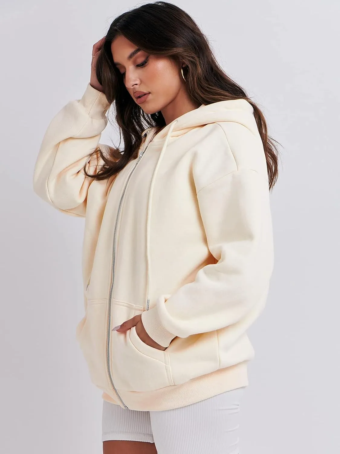 ANRABESS Womens Zip Up Hoodies Long Sleeve Oversized Sweatshirts Fleece Y2K Jacket Pockets 2025 Fall Outfits Fashion Clothes