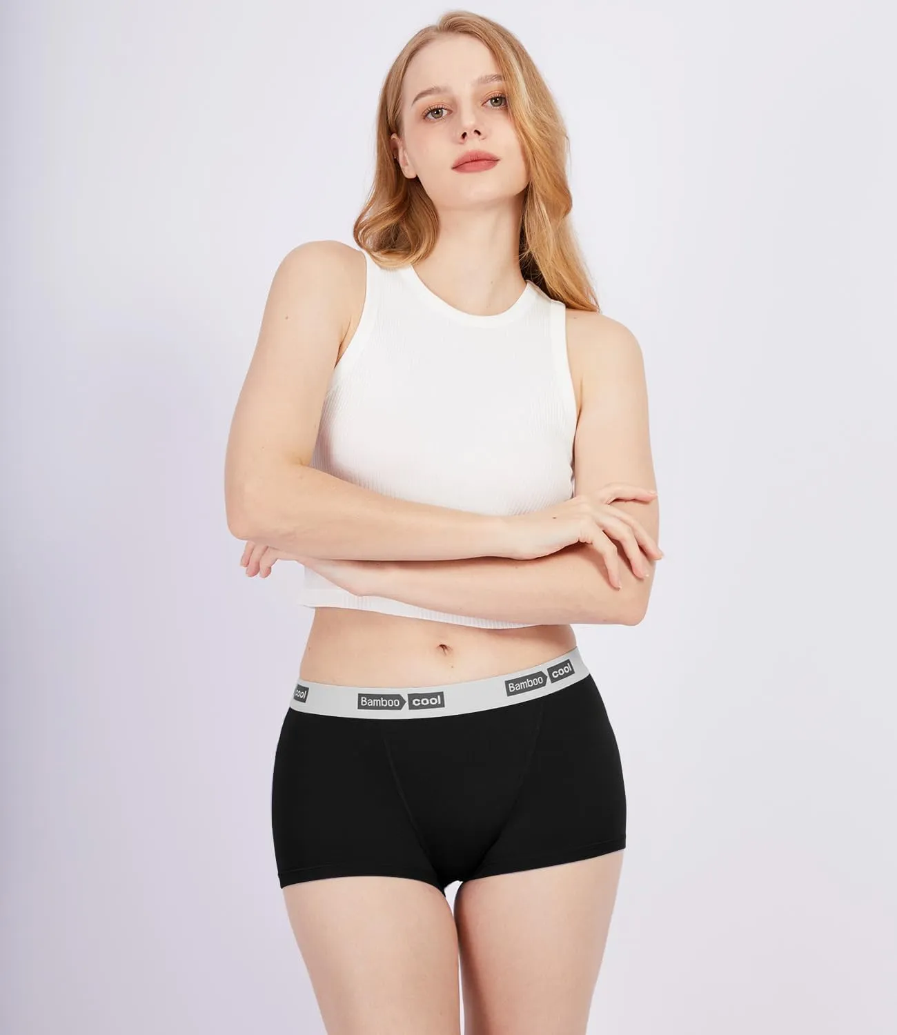 BAMBOO COOL Womens Bamboo Boxer Briefs Underwear Soft Stretch Boy Shorts Panties for Women