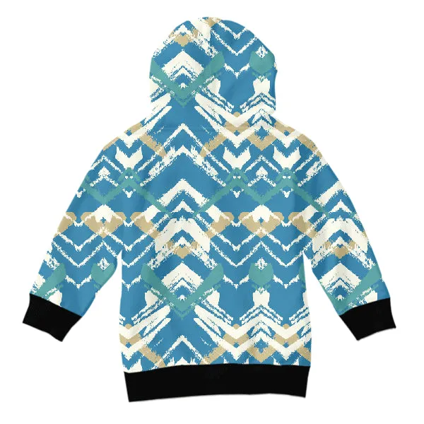 Blue Pattern Kids Hoodie