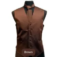 Brown Mens Solid Vest