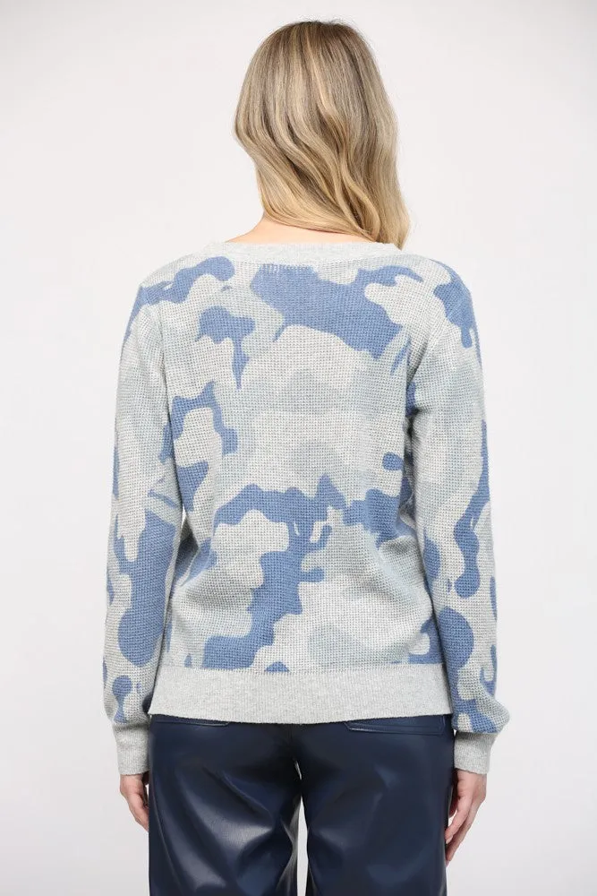 Camo Waffle Knit Top