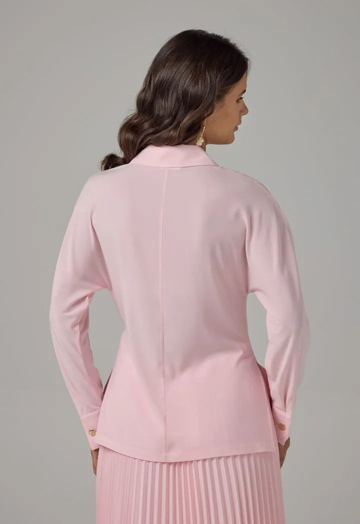 Choice Basic Long Sleeve Kimono Pink