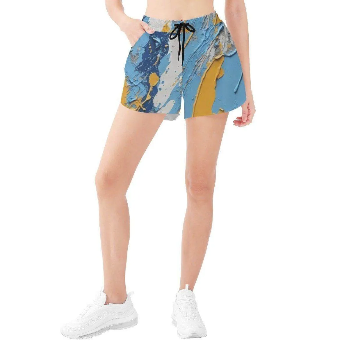 Colorful Paint Splatter Design Jersey Shorts