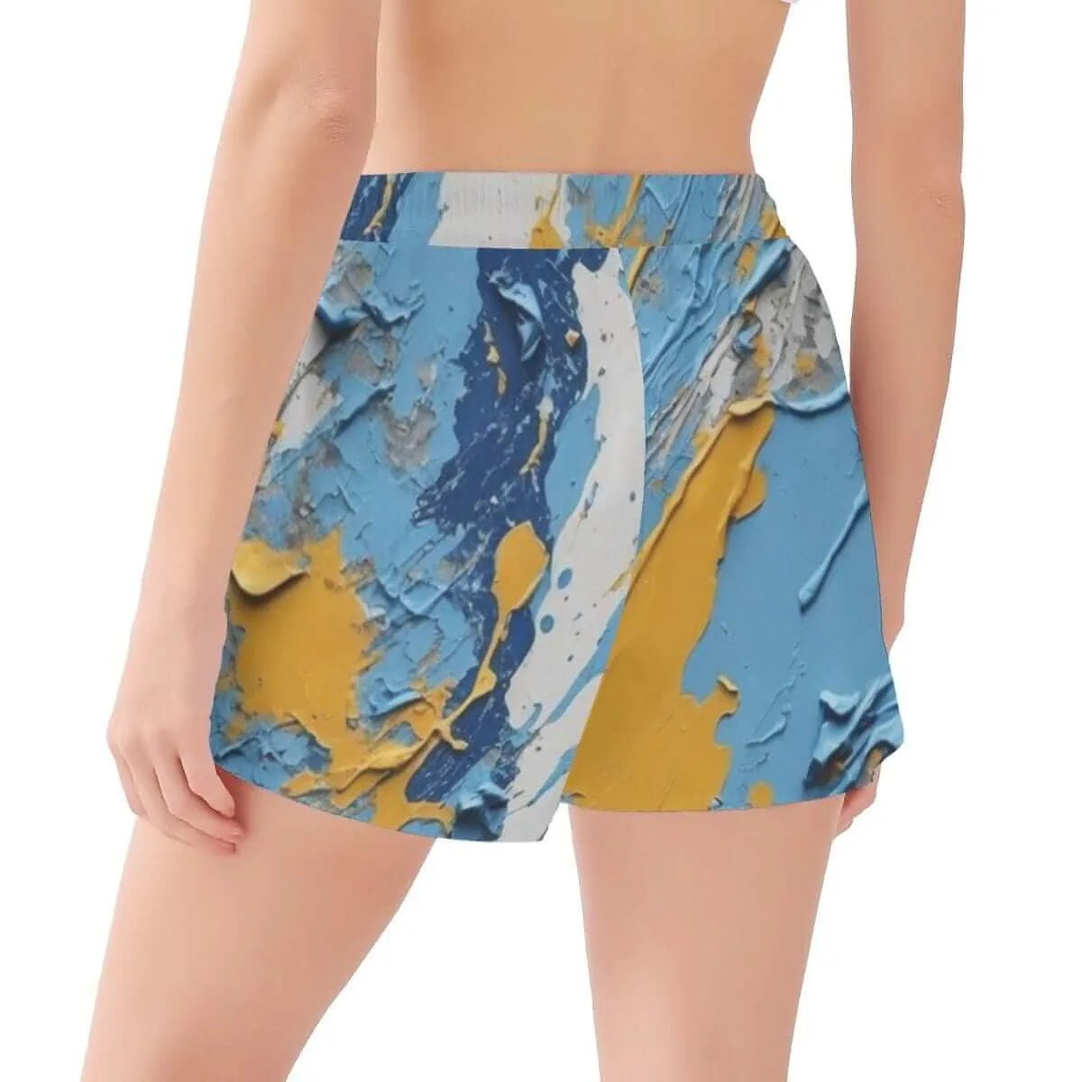 Colorful Paint Splatter Design Jersey Shorts
