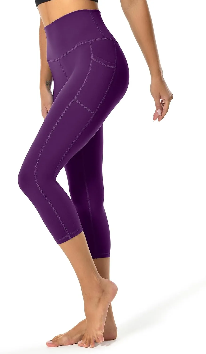 Colorfulkoala Women's High Waisted Yoga Capris 21" Inseam Leggings with Pockets