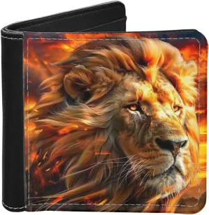 Cool Lion Bifold Wallets for Men Leather Purse Clutch Card Holders Travel Storage Organizer Bifold Wallets Boys Men Gifts