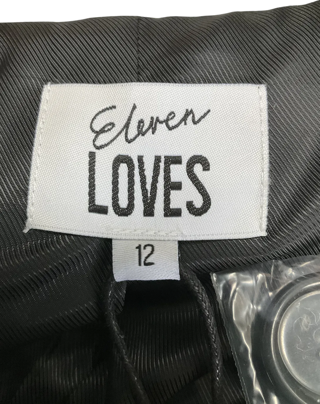 Eleven Loves Black Teyha Tweed Blazer UK 12
