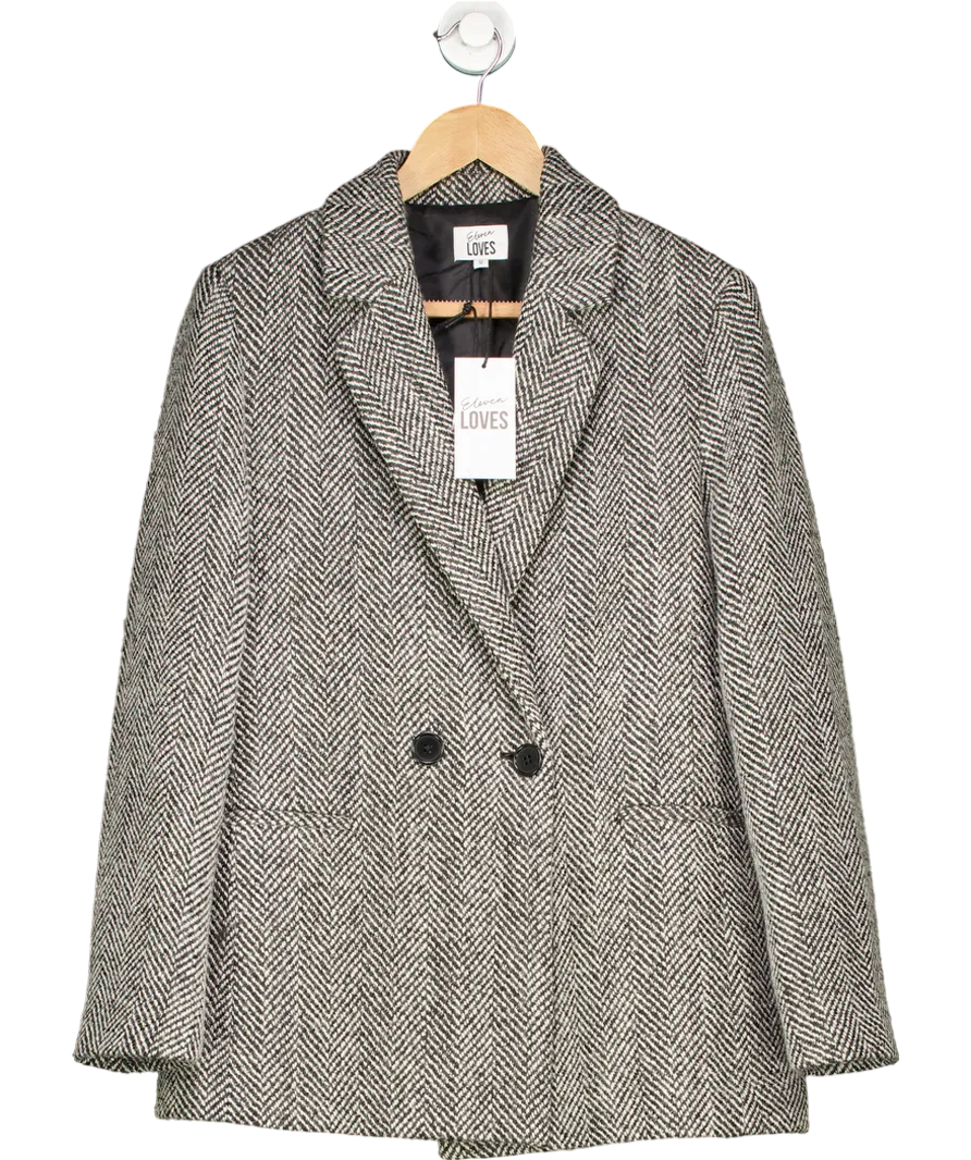 Eleven Loves Black Teyha Tweed Blazer UK 12