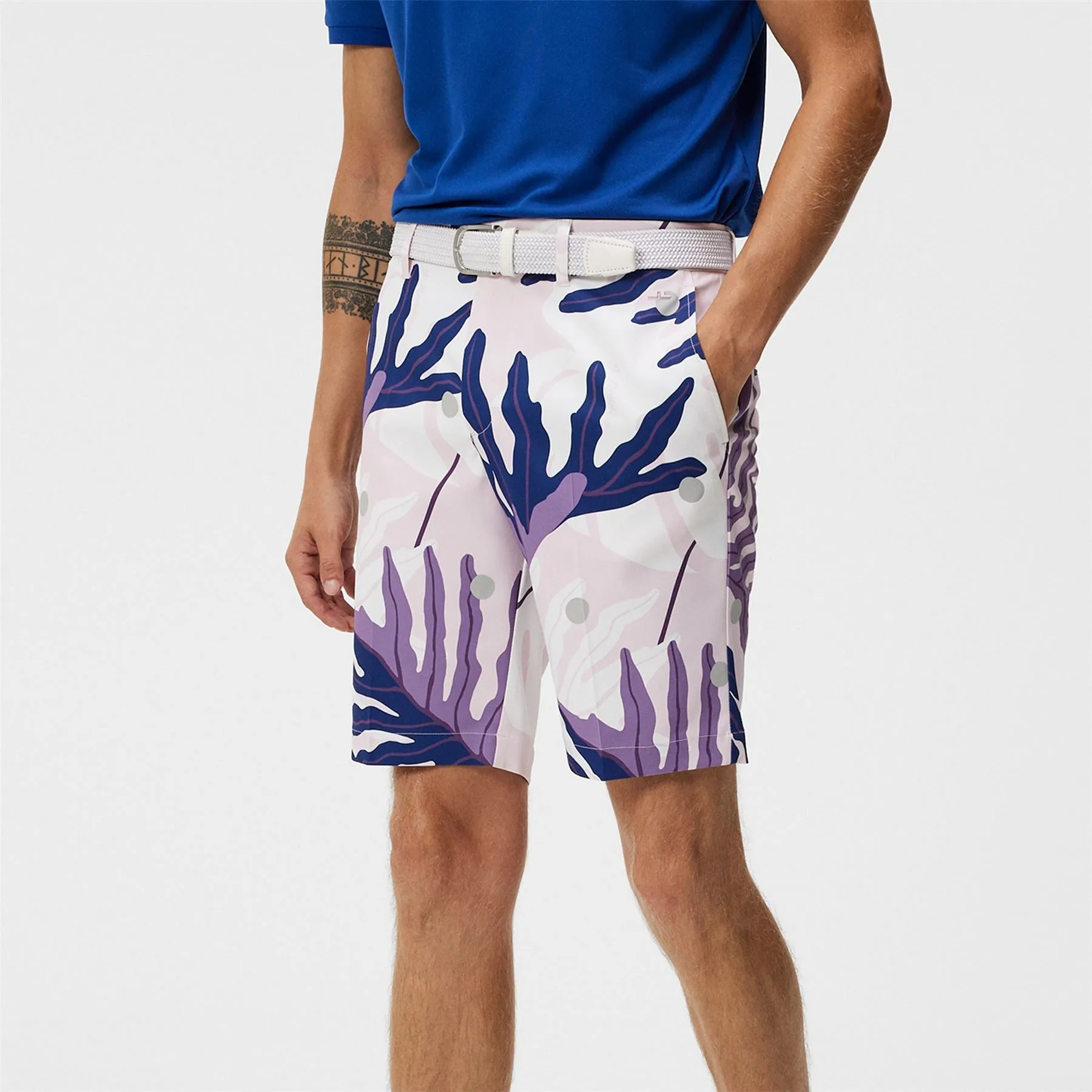 Eloy Print Shorts Paradise Monstera Pink - W23