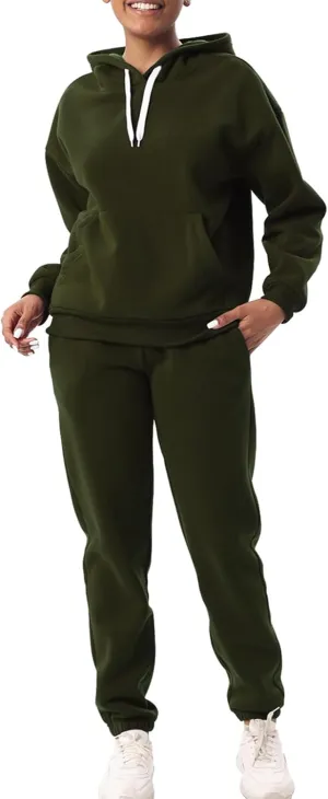 Facitisu 2 Piece Sets for Women Oversized Loungewear Womens sweat suit Hoodies and Sweatpants