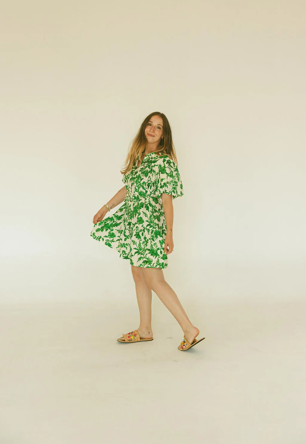Floral Printed Button Down Mini Dress