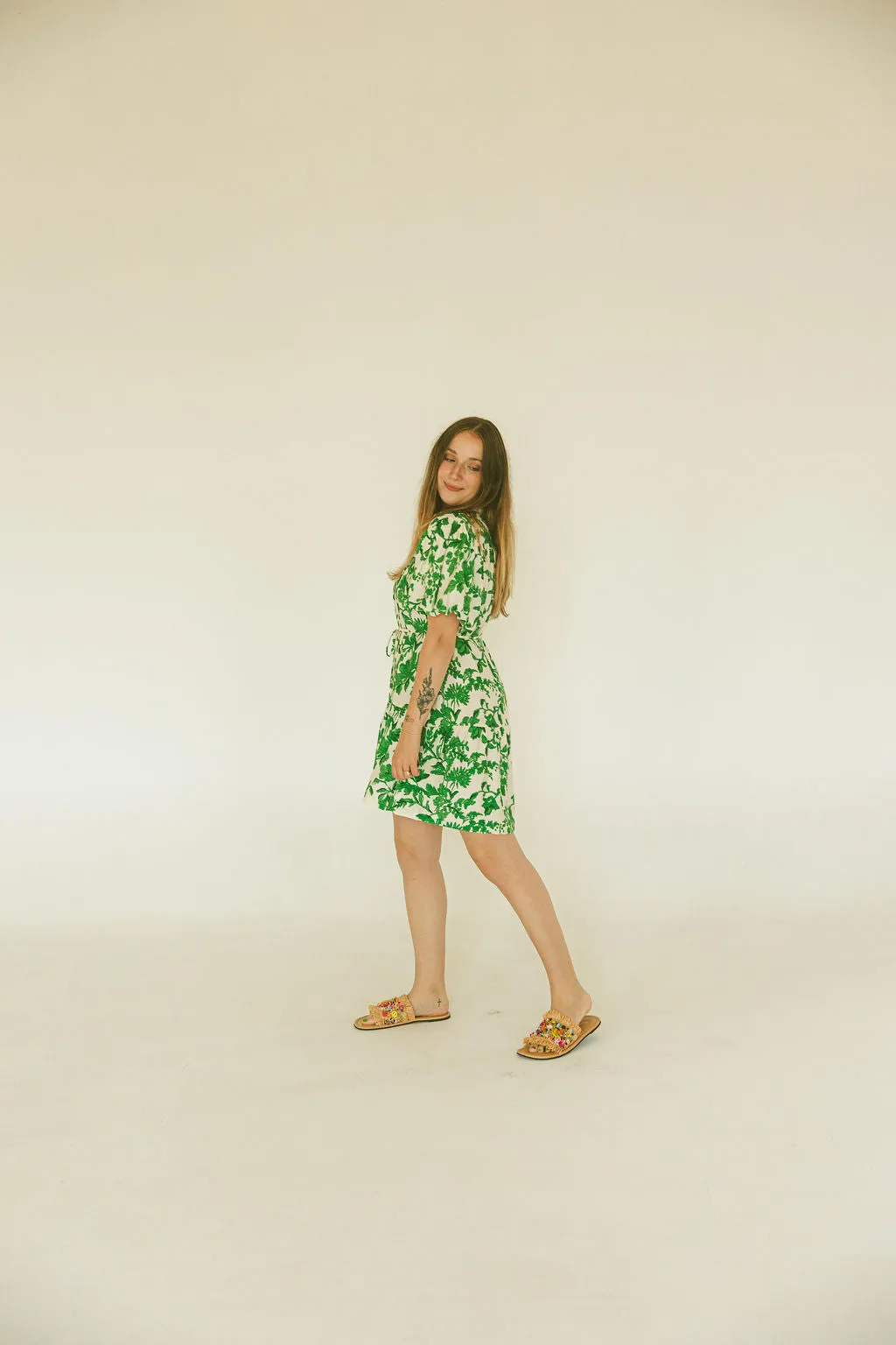 Floral Printed Button Down Mini Dress