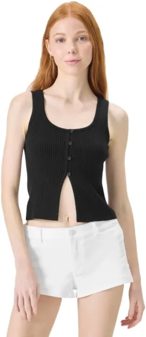 Florence By Mills Women's Bright Side Peek-a-Boo Button Up Tank