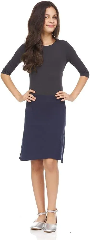 Girls A-Line Skater Cotton Uniform Skirt BK-61