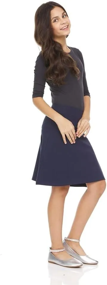 Girls A-Line Skater Cotton Uniform Skirt BK-61