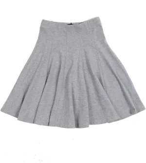 Girls' School Uniform Pleated Pull-on Knee Length Panel Skirt, Knit Waistband