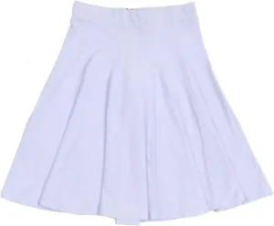 Girls' School Uniform Pleated Pull-on Knee Length Panel Skirt, Knit Waistband