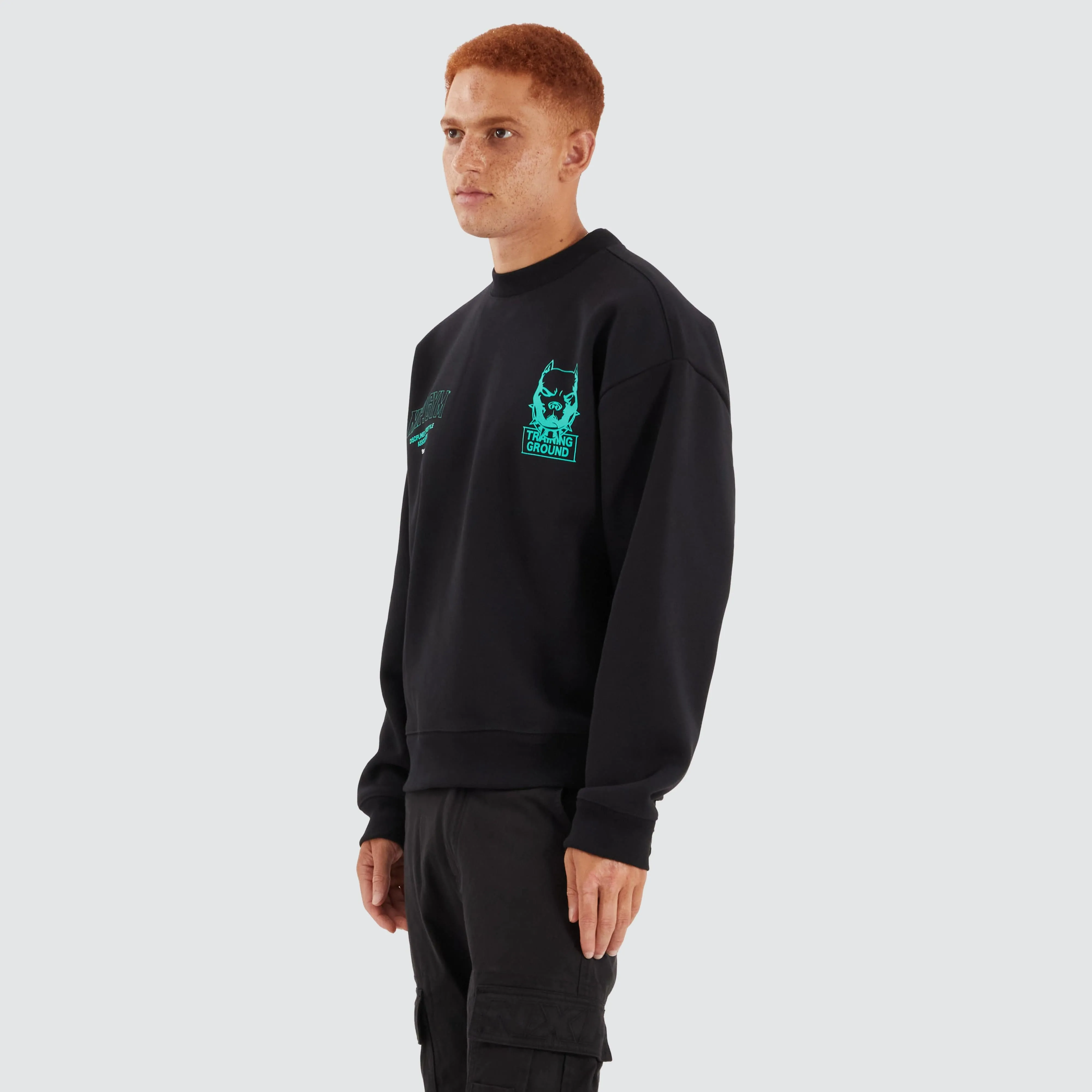 Ground Box Fit Sweater Jet Black