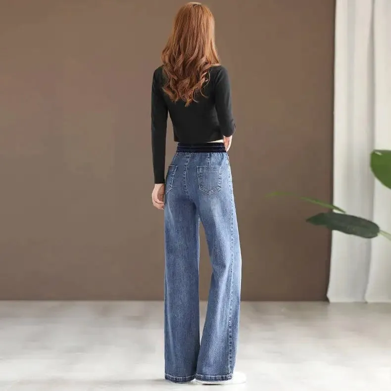 HIGH RISE LACE-UP JEANS
