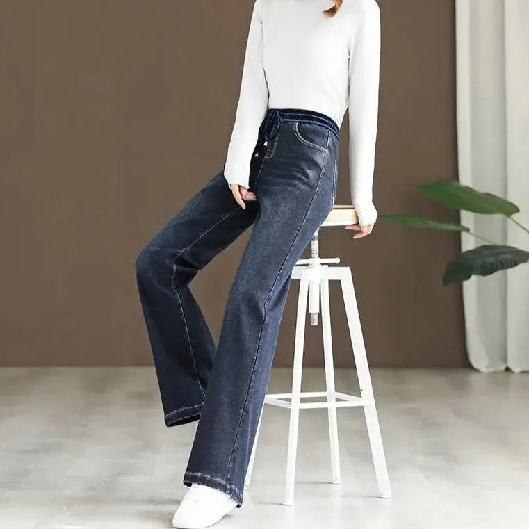 HIGH RISE LACE-UP JEANS