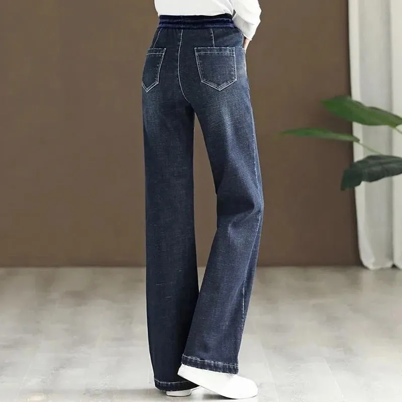 HIGH RISE LACE-UP JEANS