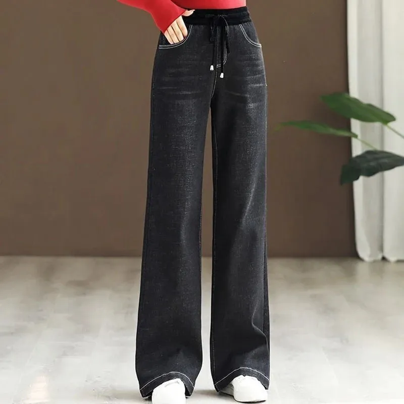 HIGH RISE LACE-UP JEANS
