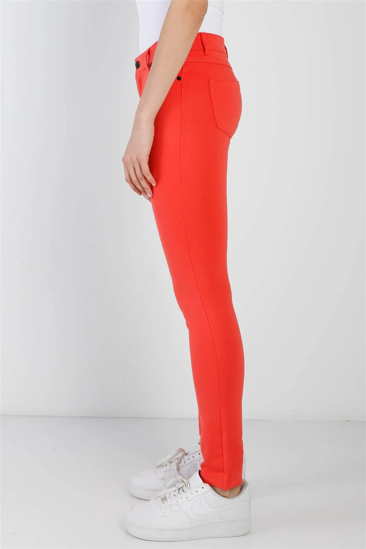 Hot Coral Mid Rise Skinny Pants /3-3