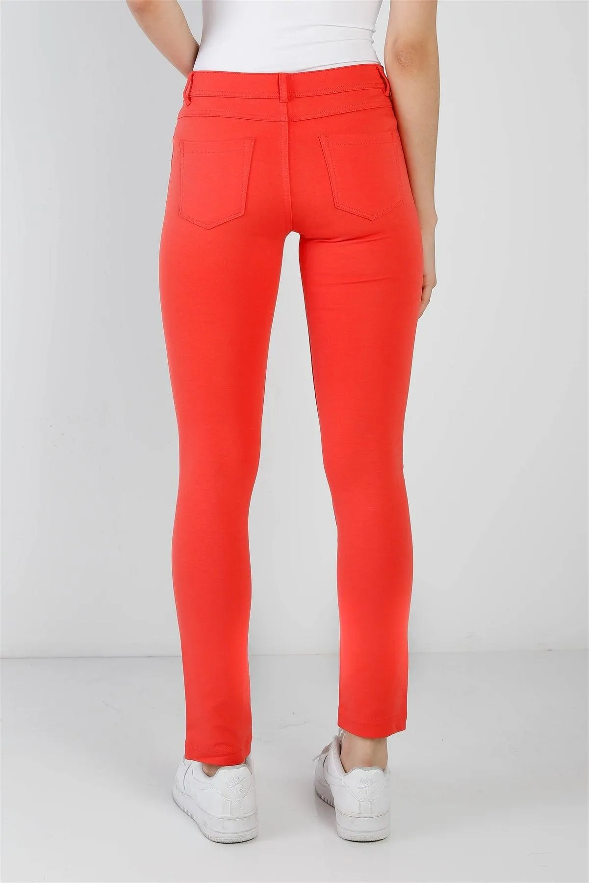Hot Coral Mid Rise Skinny Pants /3-3