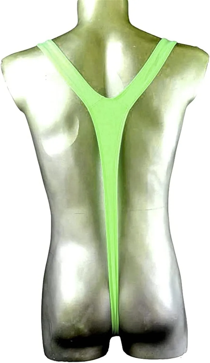 JEsilunmaMY Men's V Sling Suspender Bodysuit Sexy Bulge Pouch Brief Mankini Swimsuit Soft Stretch One Piece Underwear Leotard
