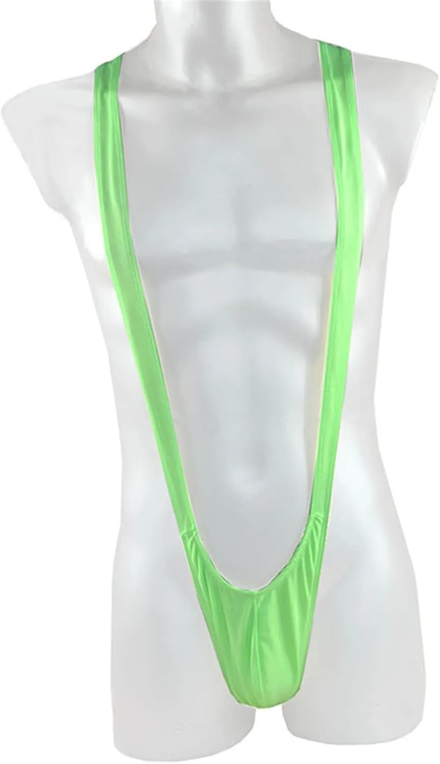 JEsilunmaMY Men's V Sling Suspender Bodysuit Sexy Bulge Pouch Brief Mankini Swimsuit Soft Stretch One Piece Underwear Leotard