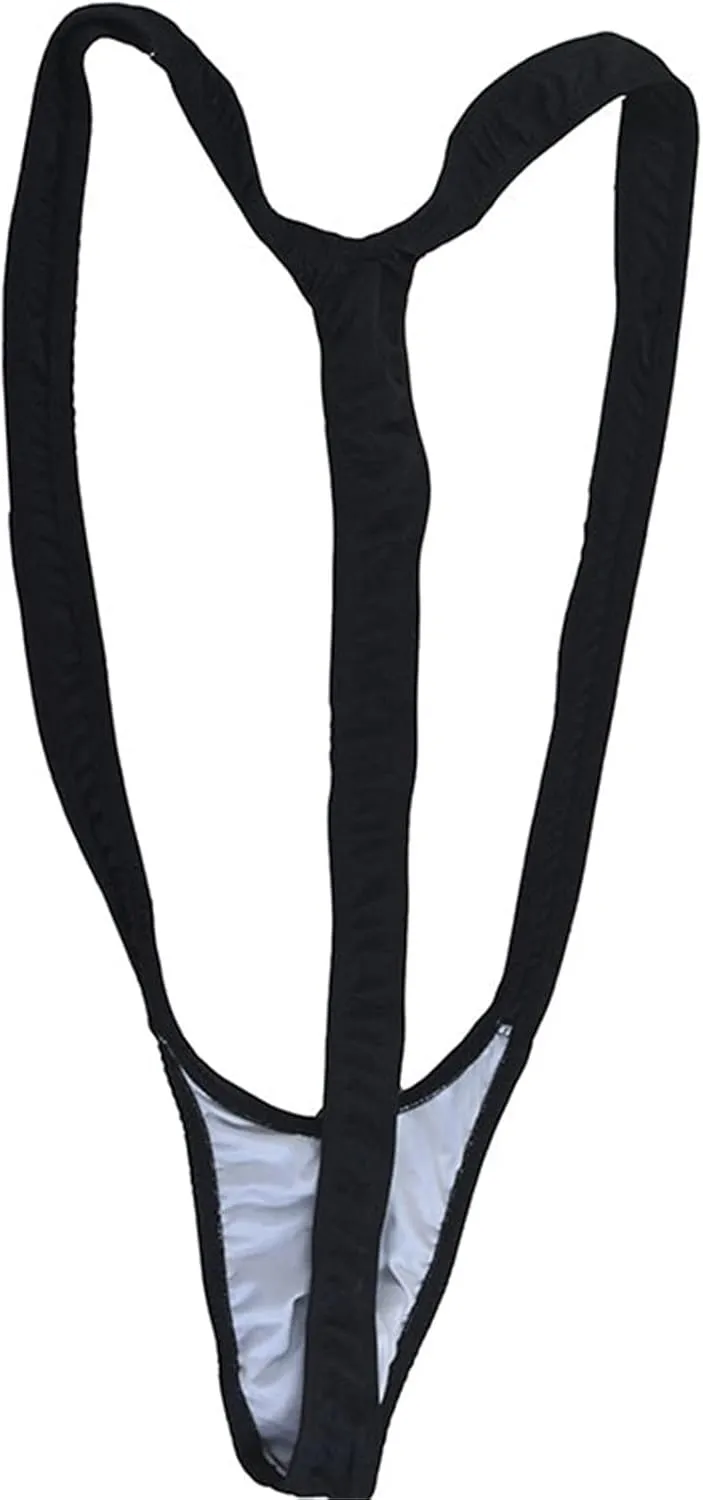 JEsilunmaMY Men's V Sling Suspender Bodysuit Sexy Bulge Pouch Brief Mankini Swimsuit Soft Stretch One Piece Underwear Leotard