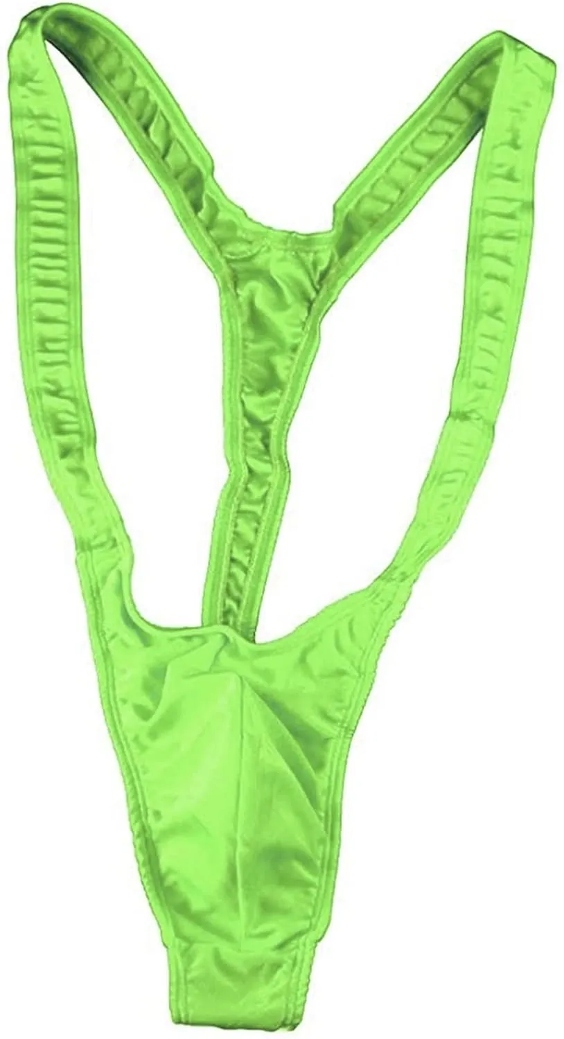 JEsilunmaMY Men's V Sling Suspender Bodysuit Sexy Bulge Pouch Brief Mankini Swimsuit Soft Stretch One Piece Underwear Leotard