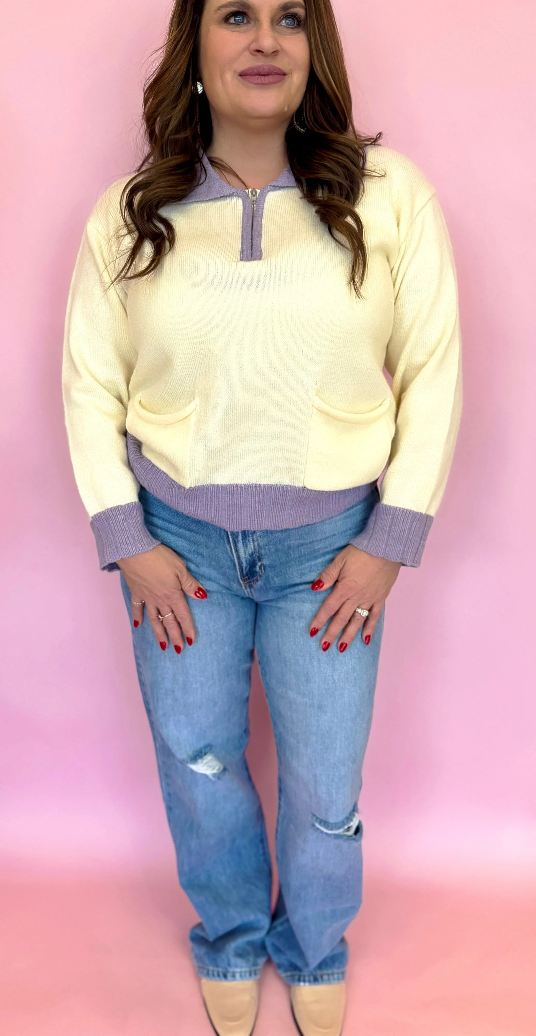 Jessi Zipper Front Sweater