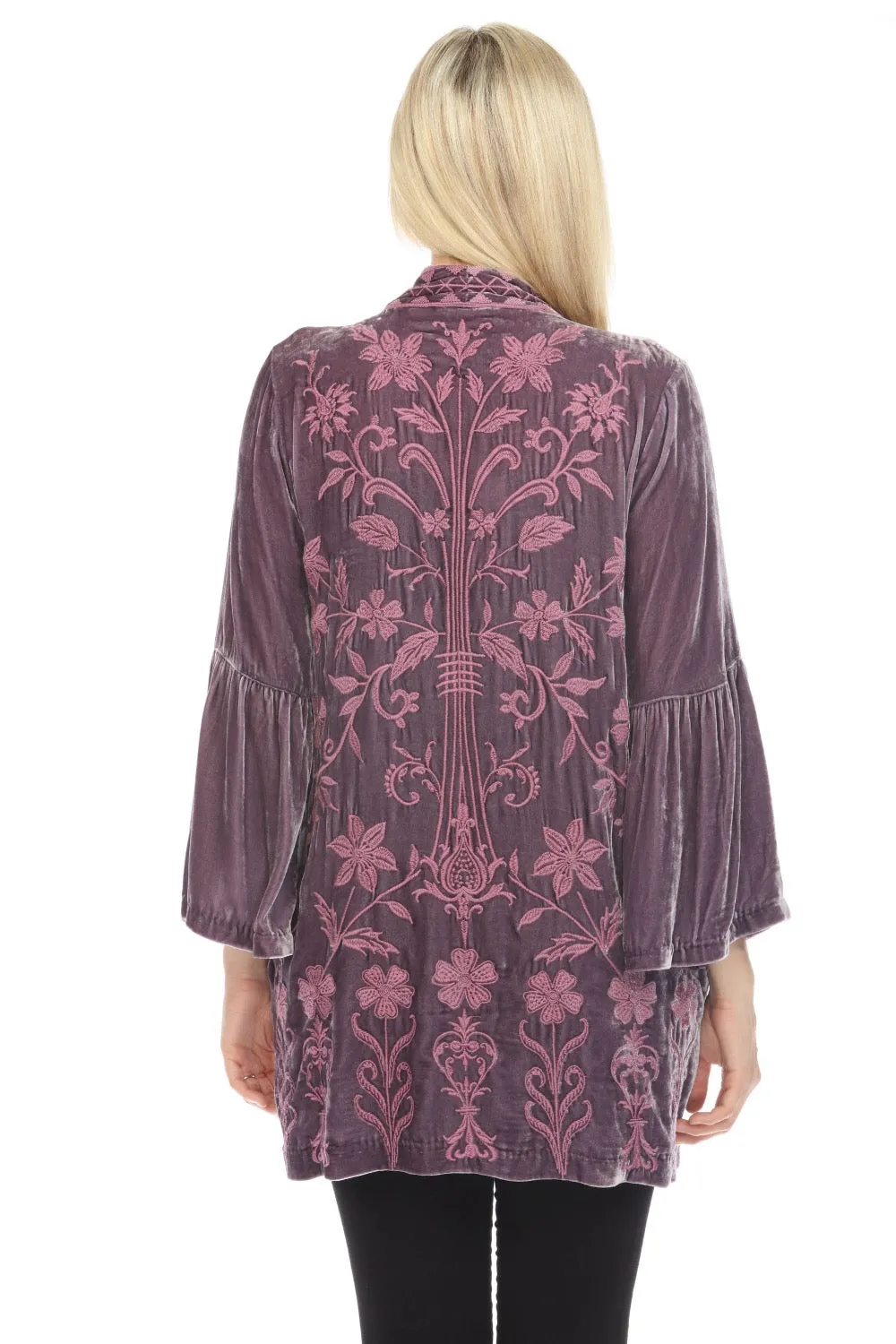 Johnny Was JWLA Talithia Velvet Ruffle Sleeve Kimono Boho Chic J41324