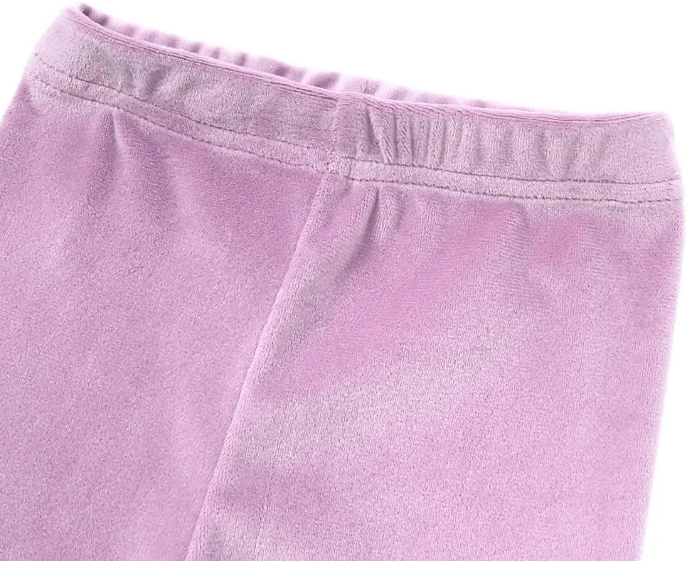 Kids Tales Little Girls Velour Sweatsuit 2Pcs Velvet Round Neck Sweatshirt   Sweatpants Fleece Pullover Jogger Outfits Set