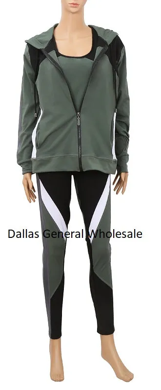 Ladies 3PC Trendy Matching Active Wears Wholesale