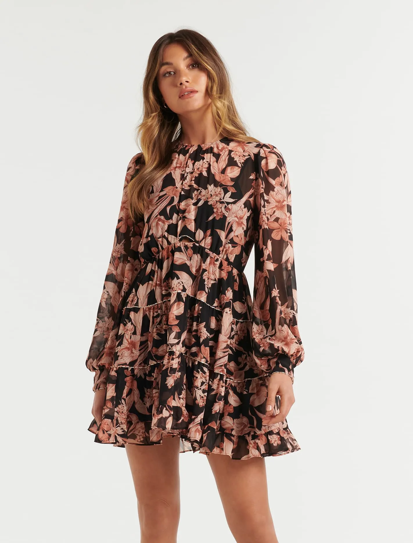 Lenora Printed Skater Mini Dress