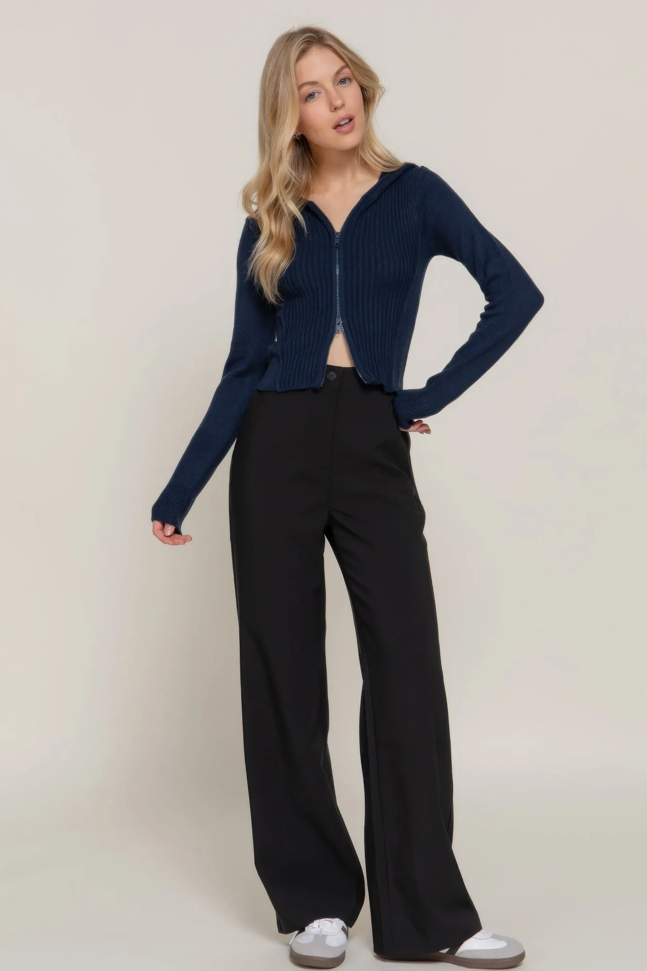 Long sleeve hooded cardigan