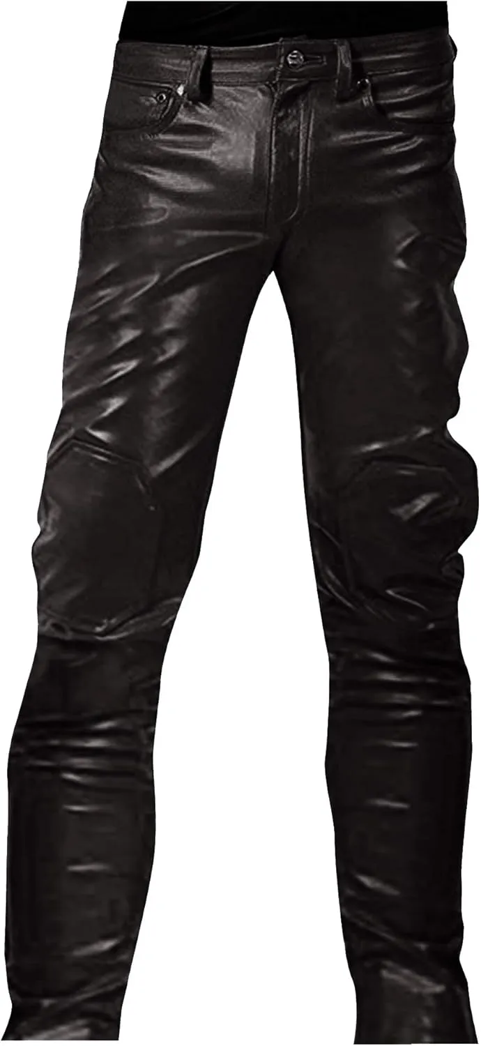 LP-FACON Mens Capsule Logo Pill Biker Bomber Faux Leather Jacket Red/Black